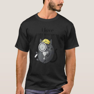 Camiseta Amo Misterios Acogedores Detective Gato Esmoquin