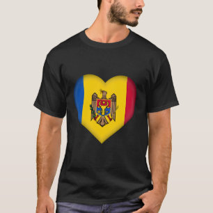 Camiseta Amo Moldavia Bandera Moldava Traje cardíaco