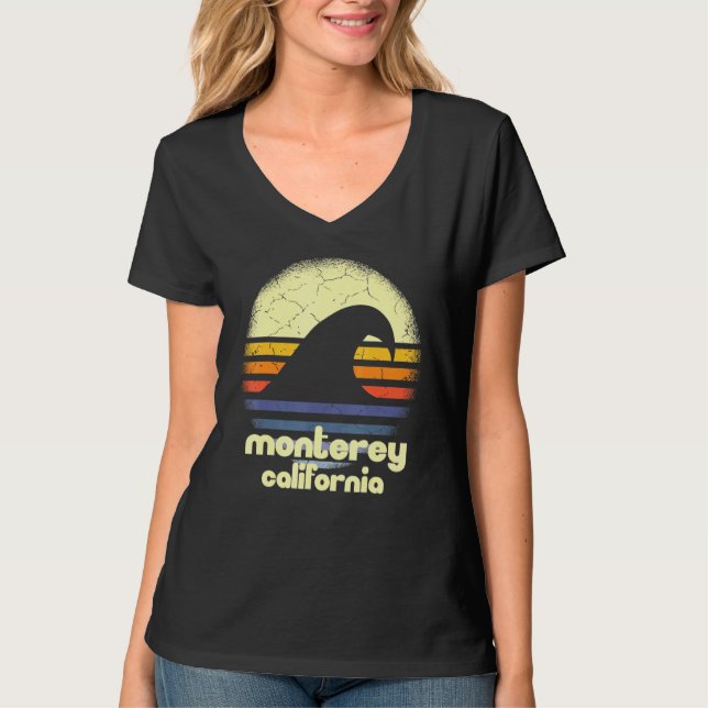 Camiseta Amo Monterey Beach California Ocean Wave CA (Anverso)