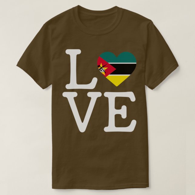 Camiseta amo mozambique mozambique (Diseño del anverso)