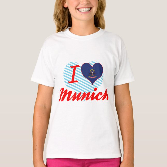 Camiseta Amo Múnich, Dakota del Norte (Anverso)