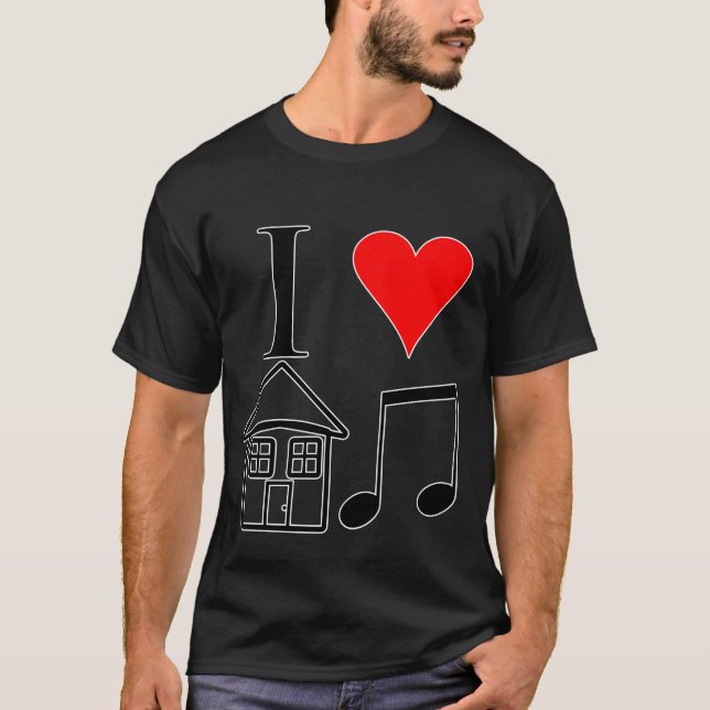 Camiseta Amo música de la casa (Anverso)