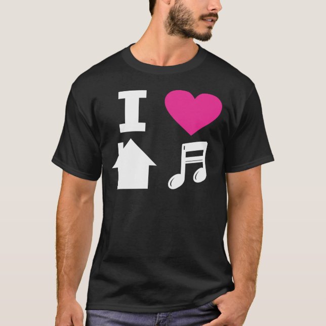 Camiseta Amo música de la casa (Anverso)