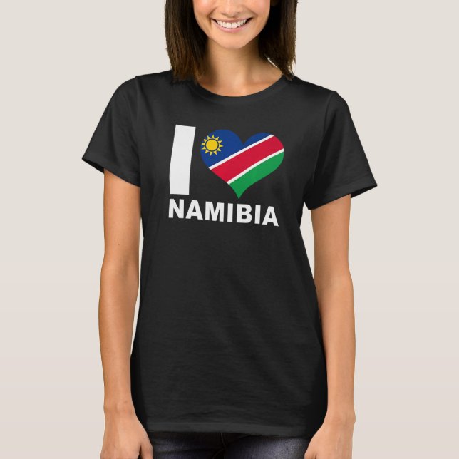Camiseta Amo Namibia Bandera del Corazón Namibia 1 (Anverso)