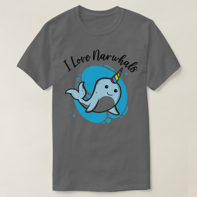 Camiseta Amo Narwhals Unicorn Narwhal (Diseño del anverso)