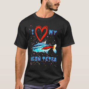 Camiseta Amo Neon Tetras Live Fish Blue Neon Tetra