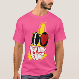 Camiseta Amo New Hampshire Sonriendo Cara Feliz