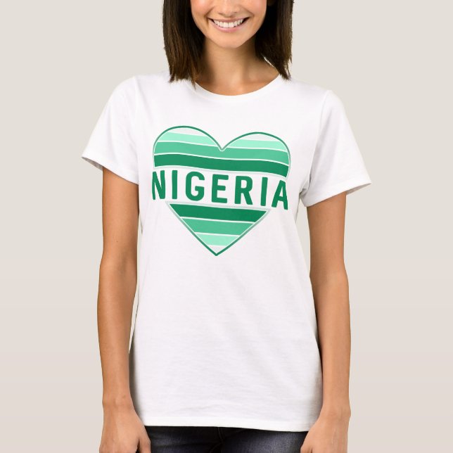 Camiseta Amo Nigeria, corazón nigeriano (Anverso)