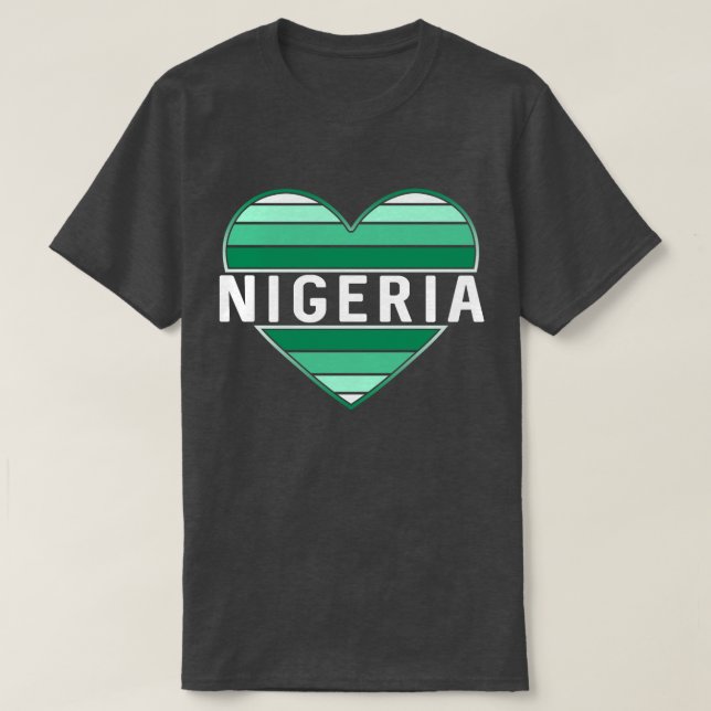 Camiseta Amo Nigeria, corazón nigeriano (Diseño del anverso)