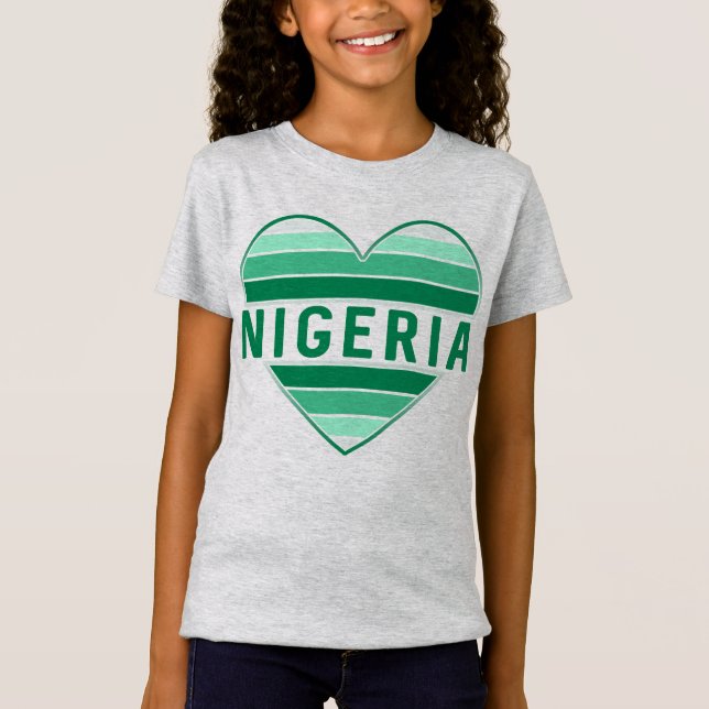 Camiseta Amo Nigeria, corazón nigeriano (Anverso)