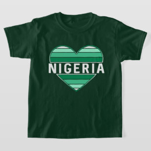 Camiseta Amo Nigeria, corazón nigeriano