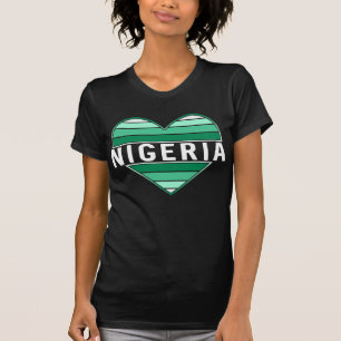 Camiseta Amo Nigeria, corazón nigeriano