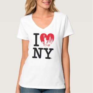 Camiseta Amo Nueva York Corazón Silueta – Paisaje Urbano de