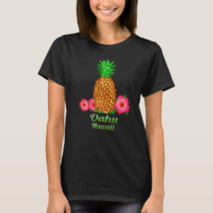 Camiseta Amo Oahu Hawaii Hi Pineapple Floral