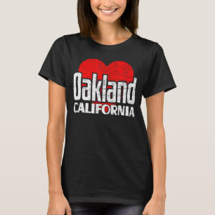 Camiseta Amo Oakland California Retro Gran Corazón Oakland