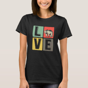 Camiseta Amo Oso Agradable Corazón Marrón Osos