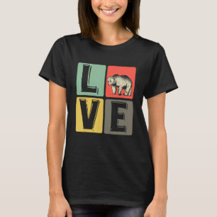 Camiseta Amo Oso Agradable Corazón Marrón Osos