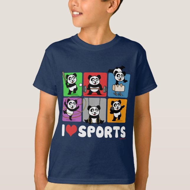 Camiseta Amo pandas de los deportes (Anverso)