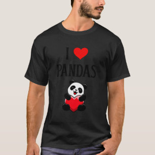 Camiseta Amo Pandas I Corazón Pandas Panda Oso Amante