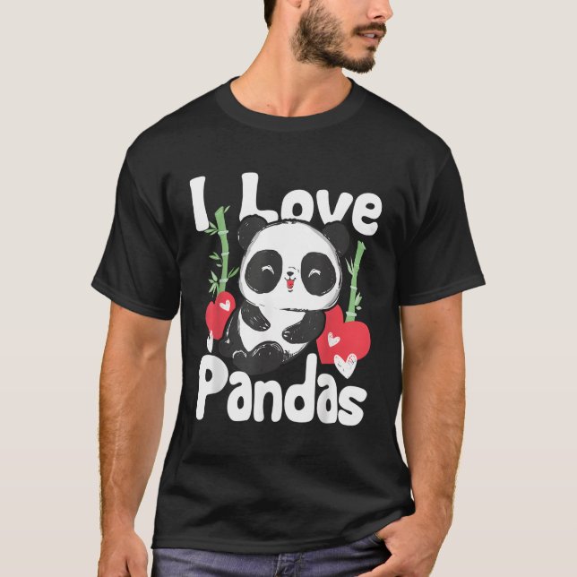 Camiseta Amo Pandas Kawaii Panda Bear (Anverso)
