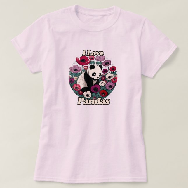 Camiseta Amo Pandas Panda Bear (Diseño del anverso)