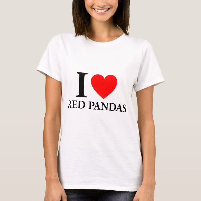 Camiseta Amo pandas rojas (Anverso)
