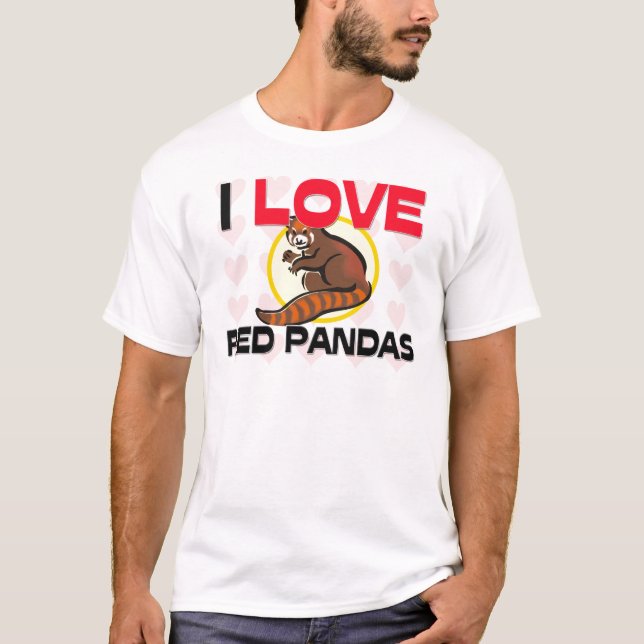 Camiseta Amo pandas rojas (Anverso)
