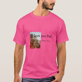 Camiseta Amo papá padre día agregar nombre de foto simple