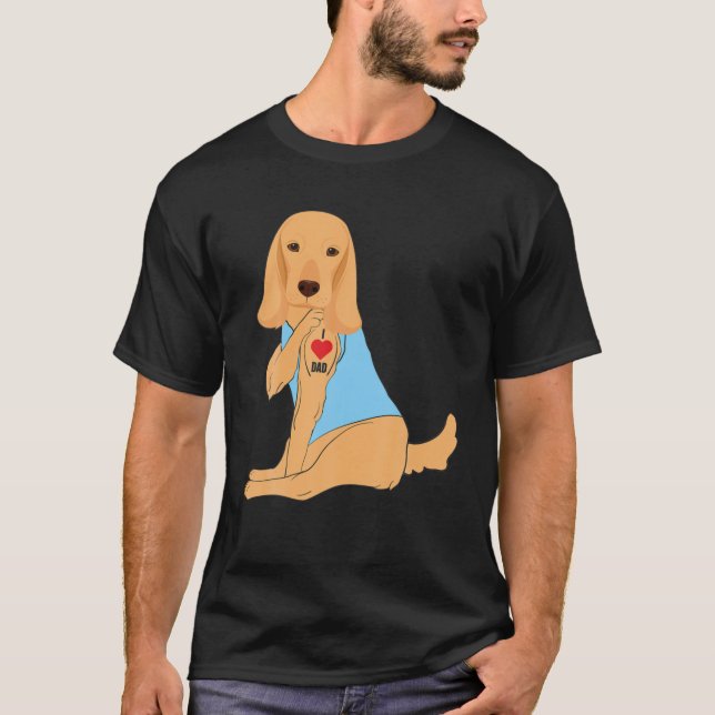 Camiseta Amo Papá - Tatuaje del corazón del perro Cocker Sp (Anverso)