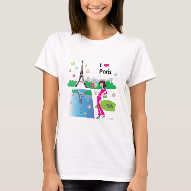 Camiseta Amo París, Francia (Anverso)