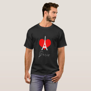 Camiseta Amo París rojo corazón elegante