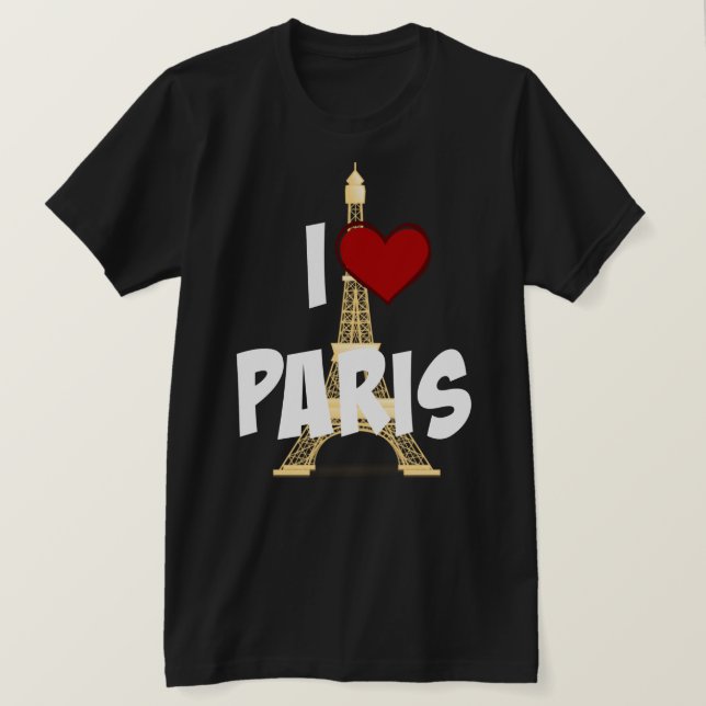 Camiseta Amo París, Torre Eiffel (Anverso del diseño)