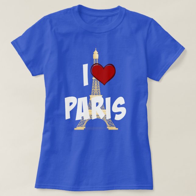 Camiseta Amo París, Torre Eiffel (Diseño del anverso)