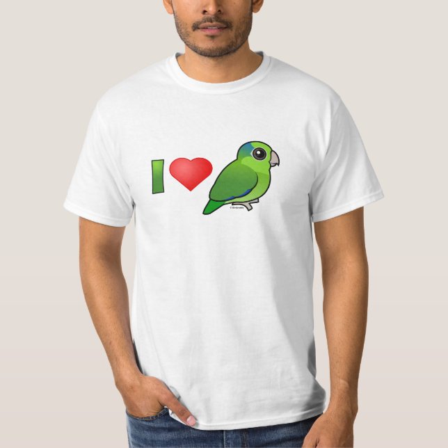 Camiseta Amo Parrotlets pacífico (el verde) (Anverso)