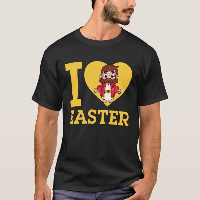 Camiseta Amo Pascua Corazón Pascua Cristiano Jesús (Anverso)