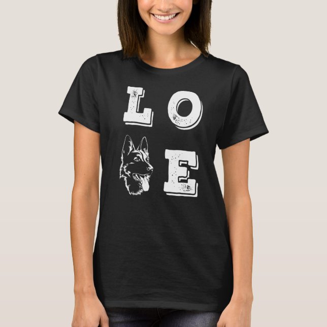 Camiseta Amo Pastor Alemán Amo Perros Perro (Anverso)