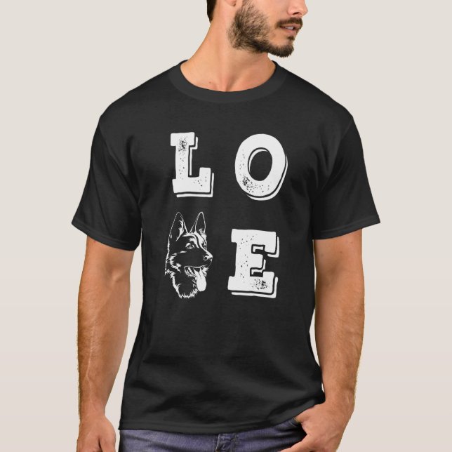 Camiseta Amo Pastor Alemán Amo Perros Perro (Anverso)