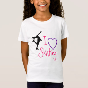 Camiseta Amo patinaje artístico - corazón púrpura