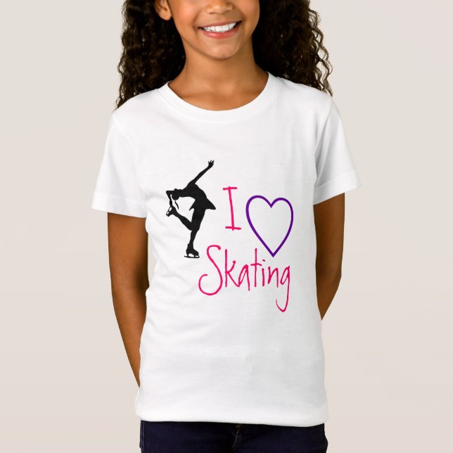 Camiseta Amo patinaje artístico - corazón púrpura (Anverso)