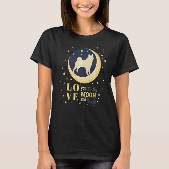 Camiseta Amo Perro Noruego Elkhound A La Luna (Anverso)