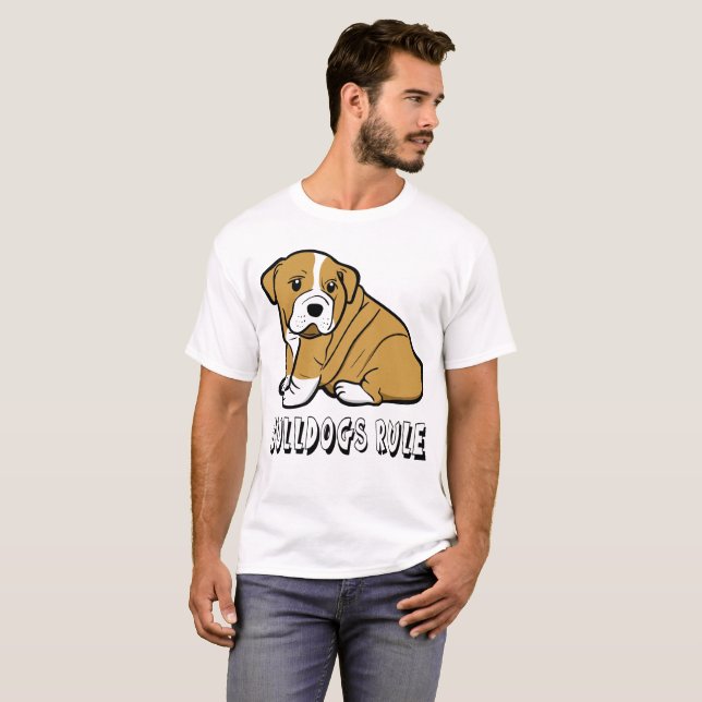 Camiseta Amo Personalizado de Bulldog inglés cachorro perro (Anverso completo)