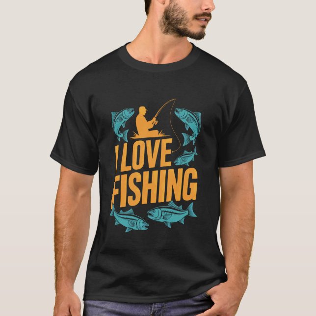Camiseta Amo Pescar al Estilo Retro Atrapando (Anverso)