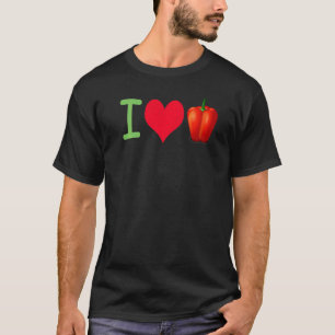 Camiseta Amo Pimientos Rojos Veganos