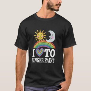 Camiseta Amo pintar con los dedos Arcoíris del Sol y la Lun