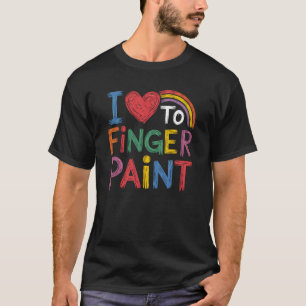Camiseta Amo Pintar con los Dedos Arte en el Aula Niñas