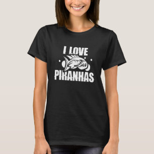Camiseta Amo Pirañas Pez Retro Piranha
