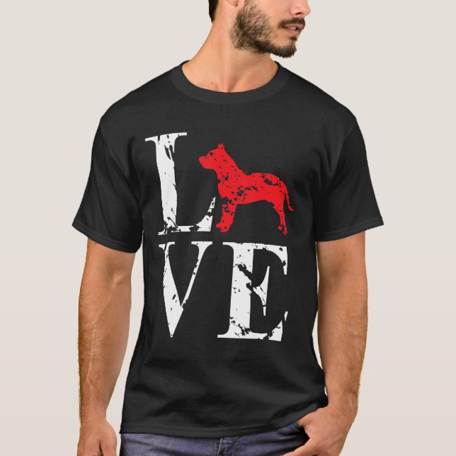 Camiseta Amo Pit Bull Shirt Perfect Gift (Anverso)