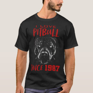 Camiseta Amo pitbull desde 1987