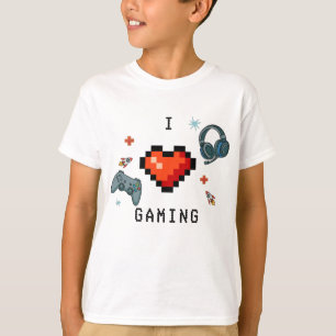 Camiseta Amo Pixel de Corazón para Niños Jugadores