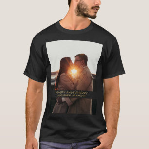 Camiseta Amo por la foto del aniversario moderno